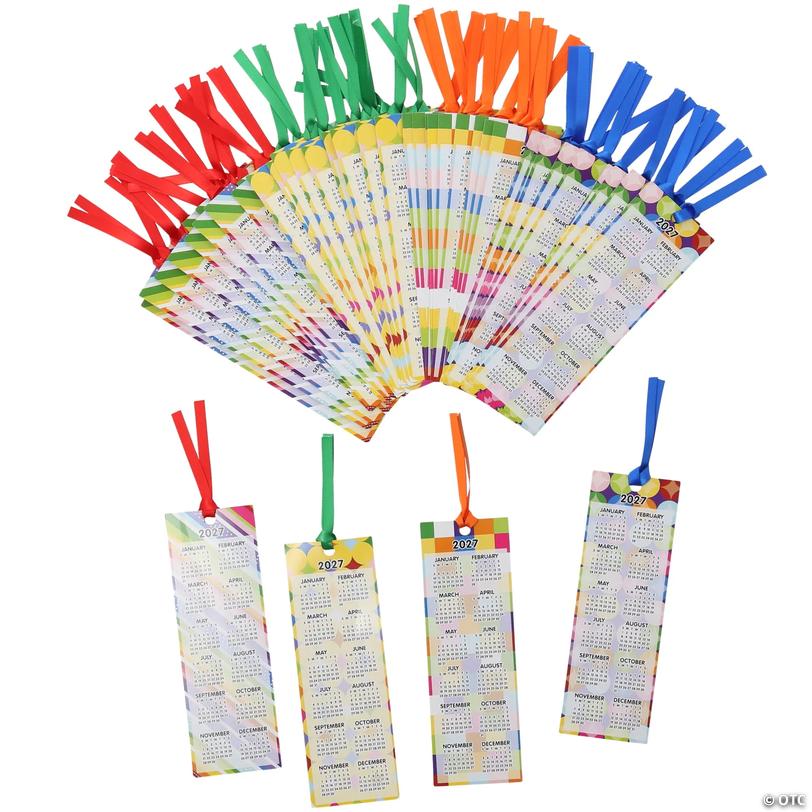 Bulk 2027 Patterned Everyday Calendar Bookmarks - 48 pc Image