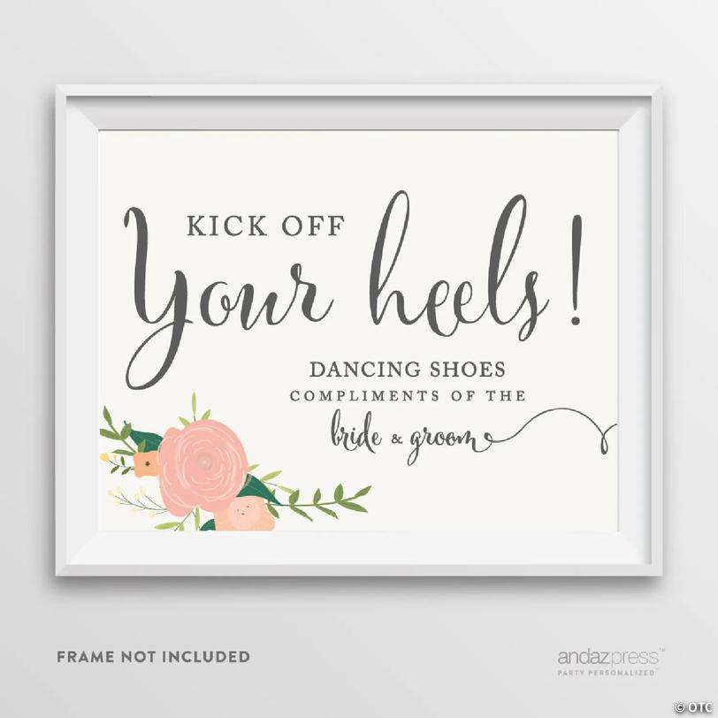 Floral Roses Dancing Shoes Sign 8.5x11 | Oriental Trading
