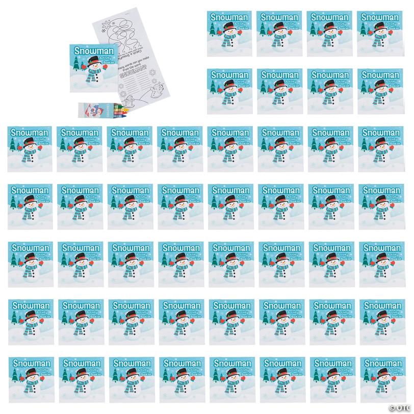 5" x 5" Bulk 48 Pc. Snowman Coloring Activity Booklets with Crayons Image