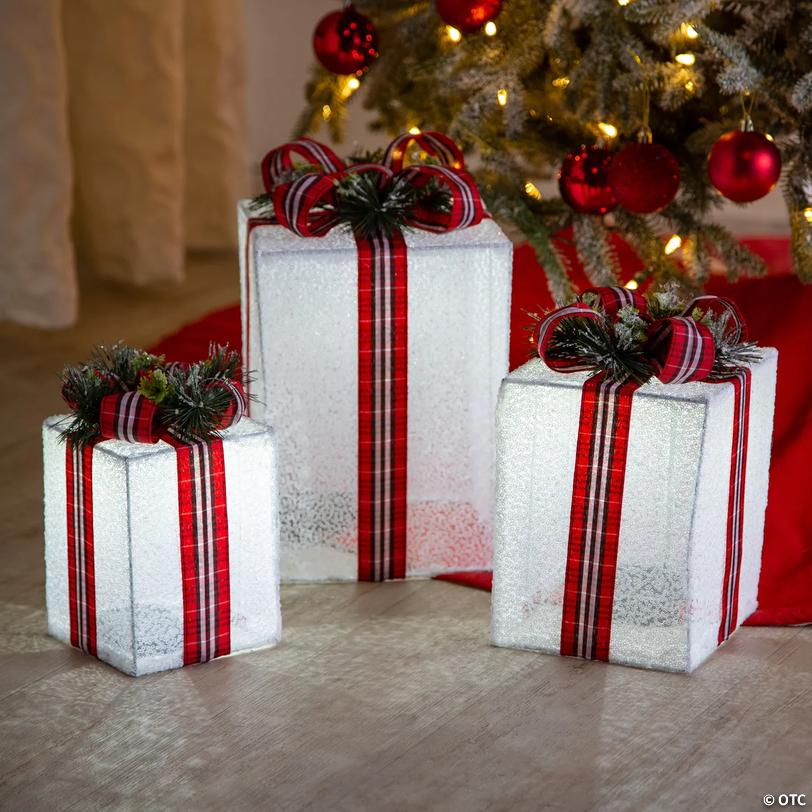 Lighted Nesting Christmas Gifts Outdoor Decorations - 3 pc Image
