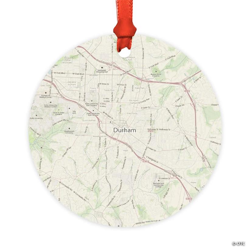 MDF Ornament Durham, North Carolina Map | Oriental Trading