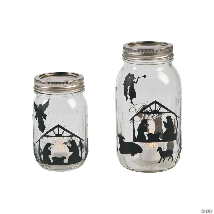Nativity Silhouette Mason Jar Decal Sheets - 24 pc Image