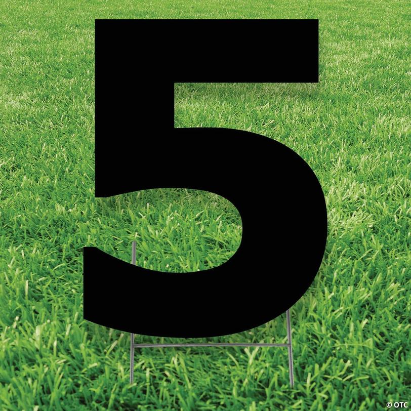 20" x 20" Black Number 5 Yard Sign Image