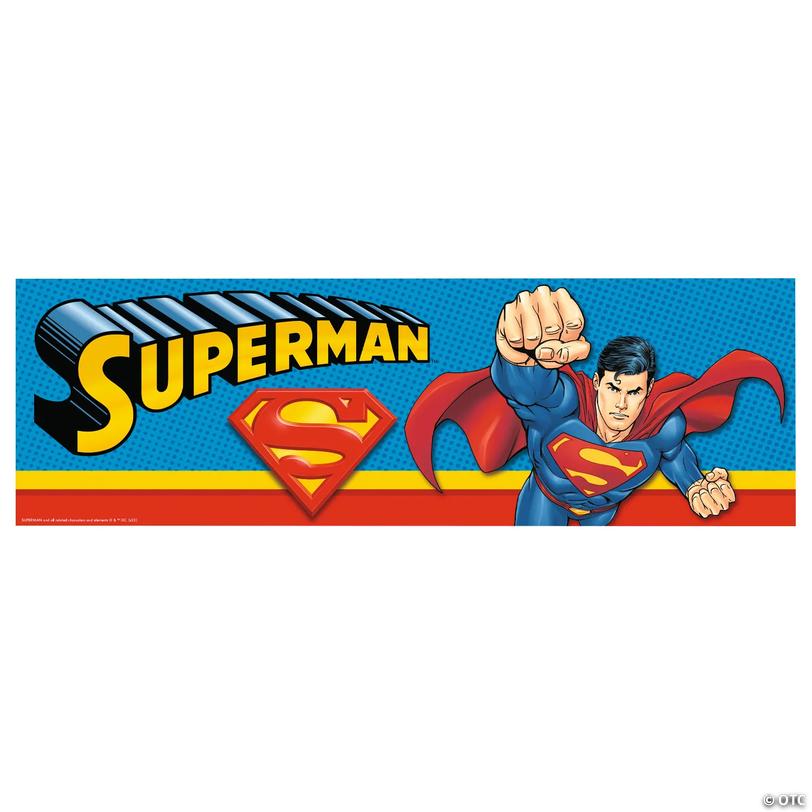 72" x 23" Superman Character Vinyl Banner - Medium Image