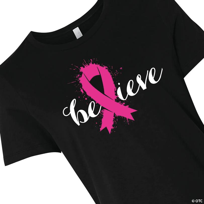 Pink Ribbon Believe Women's T-Shirt - Small Image