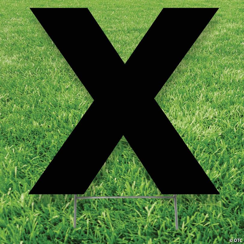 20" x 20" Black Letter X Yard Sign Image
