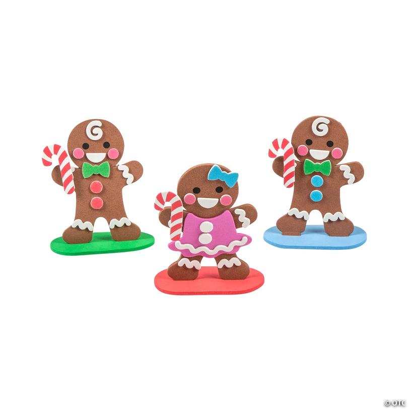 Happy Gingerbread Character Stand-Up Craft Kit - Makes 12 Image