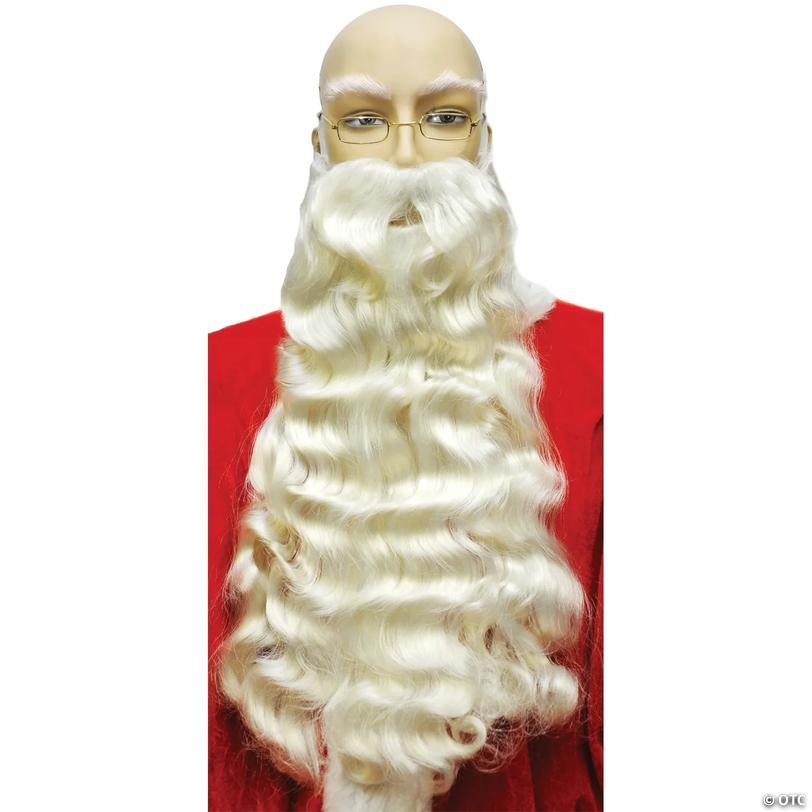 Extra Long Santa Beard with Mustache - White Image
