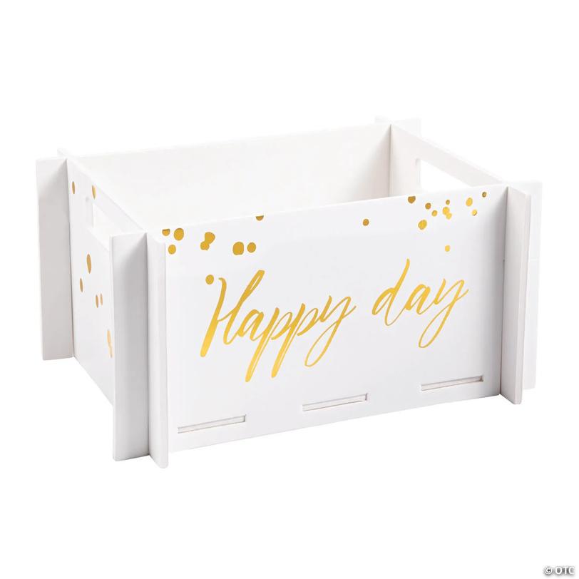 White with Gold Foil Accents Foam Crate Image
