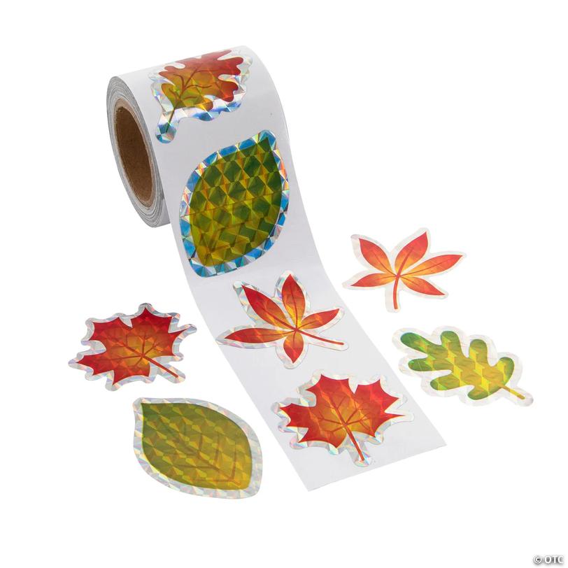 Fall Leaf Prism Sticker Roll - 100 pc Image