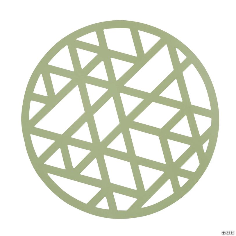 12" x 12" Sage Green Round Cardstock Chargers - 24 Pc. Image