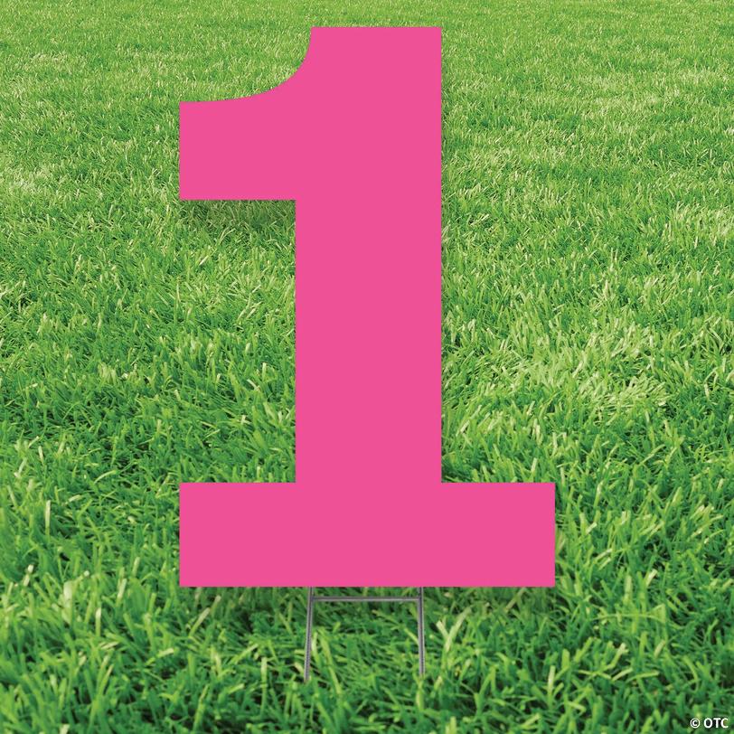 20" x 20" Pink Number 1 Yard Sign Image