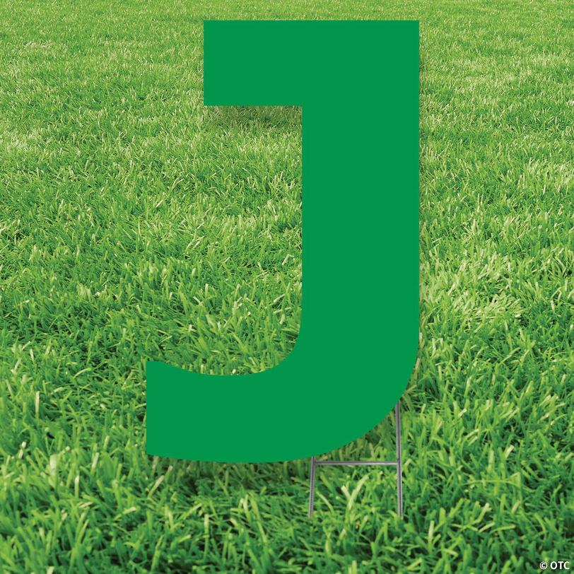 20" x 20" Green Letter J Yard Sign Image