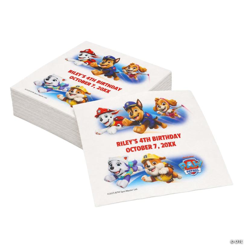 6 1/2" Bulk 50 Ct. Personalized Paw Patrol&amp;#8482;  Character Disposable Paper Luncheon Napkins Image