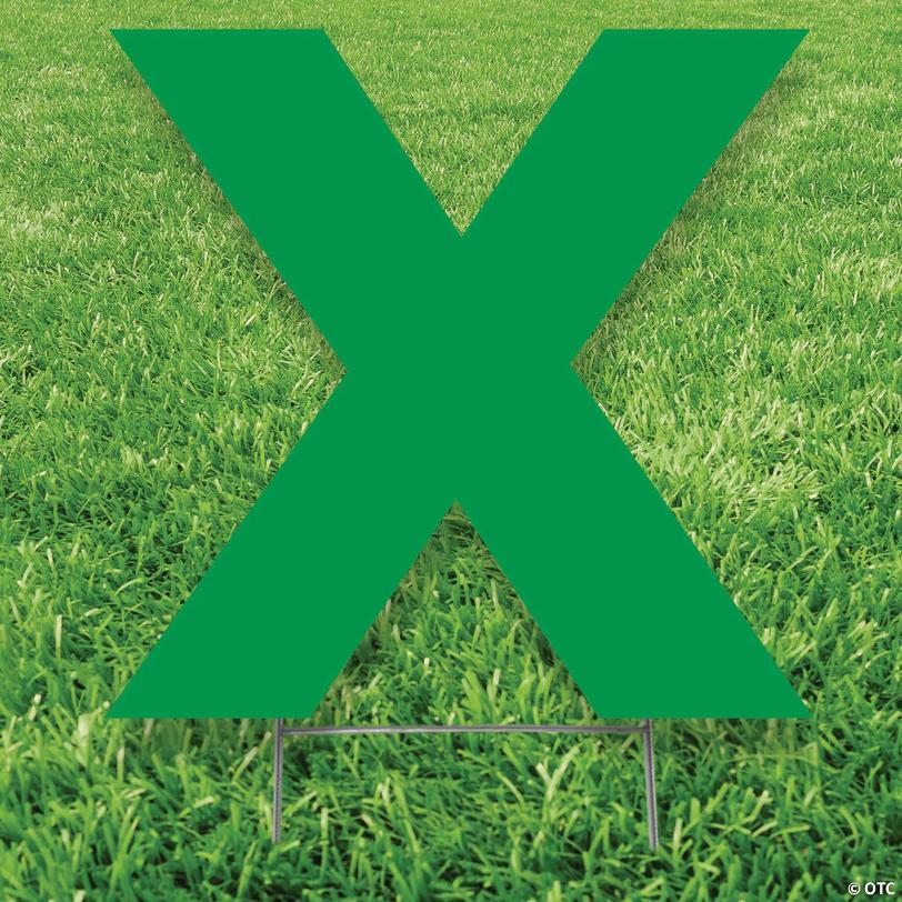 20" x 20" Green Letter X Yard Sign Image
