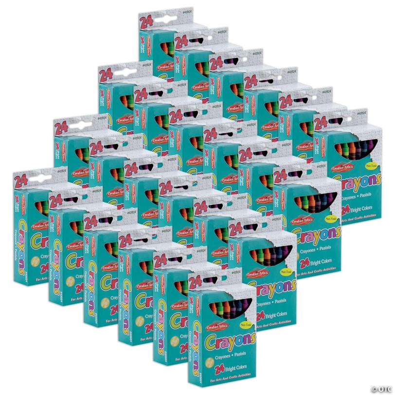 Charles Leonard Crayons, Assorted Colors, 24 Per Box, 24 Boxes ...