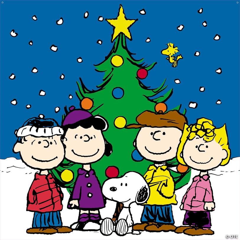 Peanuts<sup>&amp;#174;</sup> Christmas Character Photo Booth Backdrop - 7 ft Image