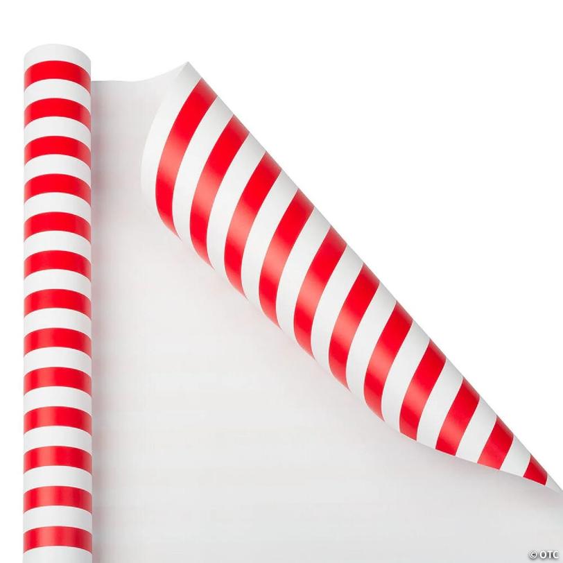 JAM PAPER Gift Wrap, Striped Wrapping Paper, 50 Sq Ft Total, Red ...
