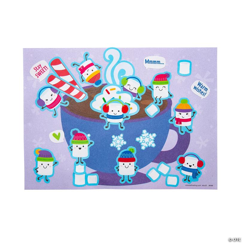 Marshmallow &amp; Hot Cocoa Sticker Scenes - 12 pc Image