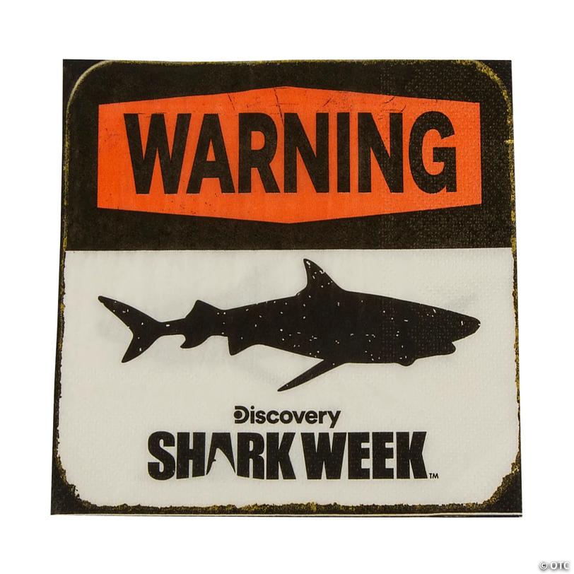 Discovery Shark Week&amp;#8482; Warning Sign Luncheon Napkins - 16 Pc. Image