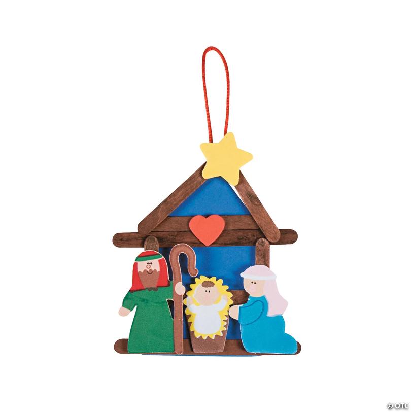 Nativity Craft Stick Christmas Ornament Craft Kit - Makes 12 Image