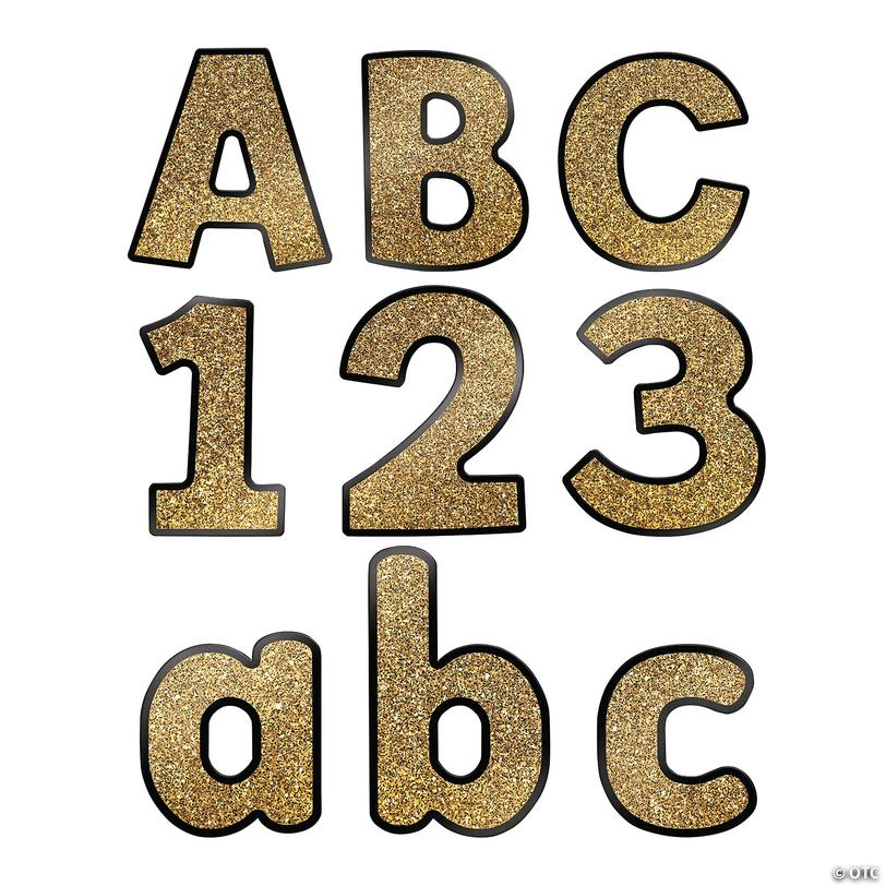 Carson-Dellosa<sup>&amp;#174;</sup> Gold Glitter Bulletin Board Letters - 219 Pc. Image