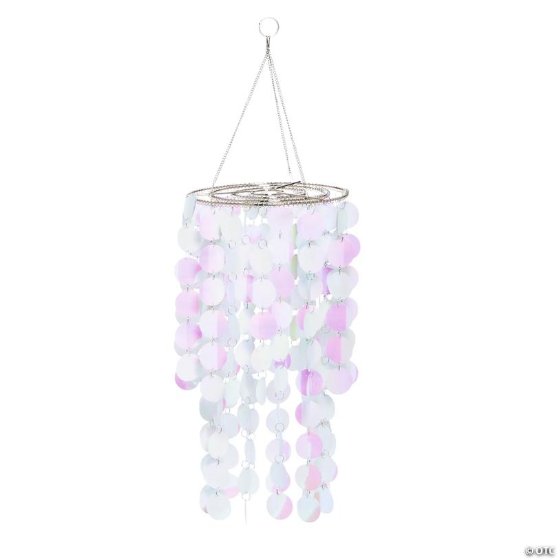 18" Iridescent Reflective Hanging Chandelier Image