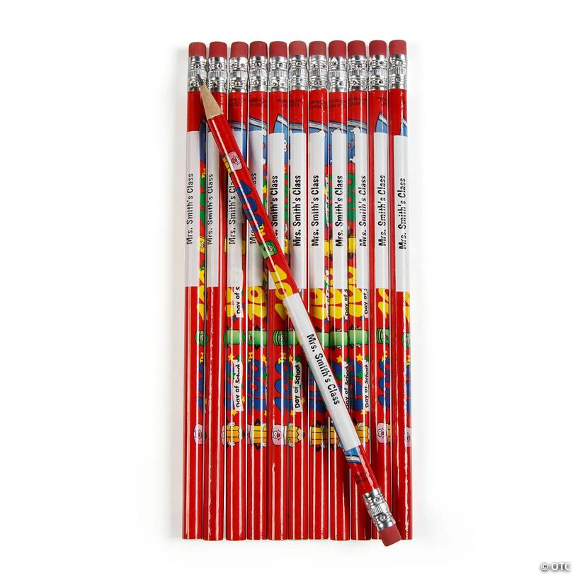 Personalized 100 Days of School Pencils - 24 Pc. Image