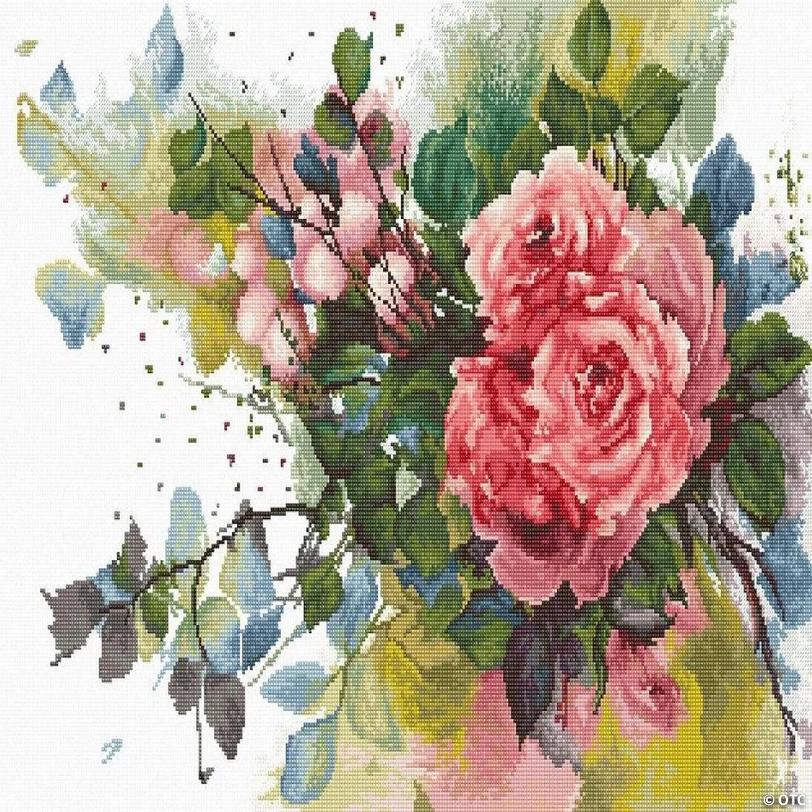 Luca-S - Red roses B2383L Counted Cross-Stitch Kit | Oriental Trading