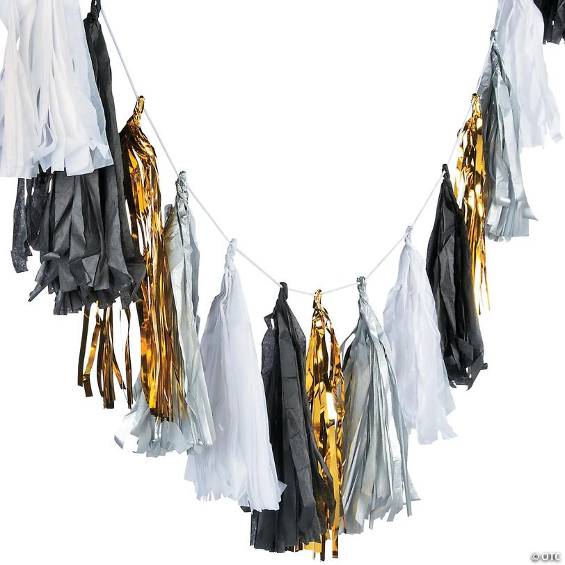 Black &amp; White Tassel Garland Image