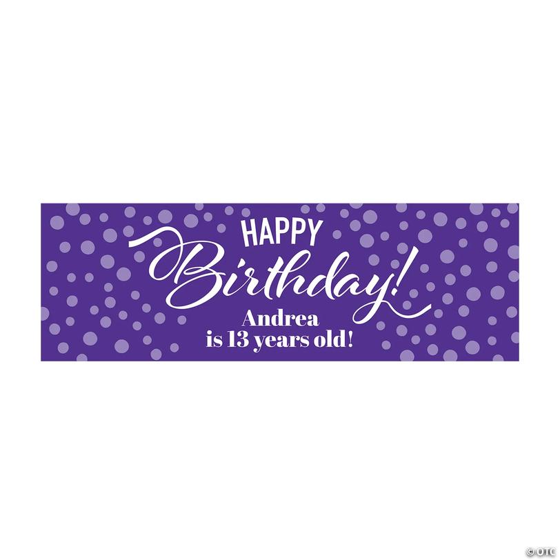 52" x 17" Personalized Happy Birthday Banner - Small Image