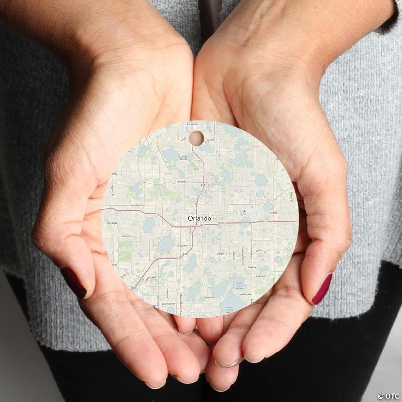 Wood MDF Ornament Orlando, Florida Map | Oriental Trading