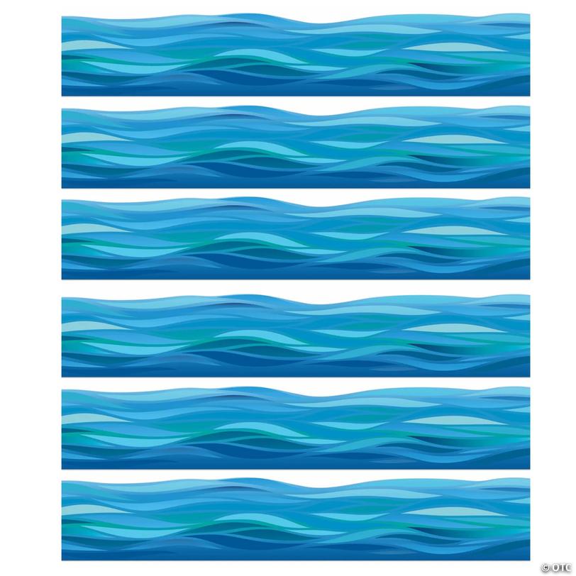 Eureka Seas the Day Waves Deco Trim, 37 Feet Per Pack, 6 Packs Image