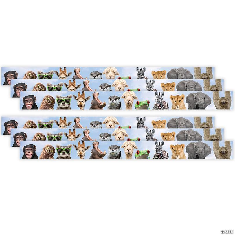 Teacher Created Resources Go Wild Animals Straight Border Trim, 35 Feet Per Pack, 6 Packs Image