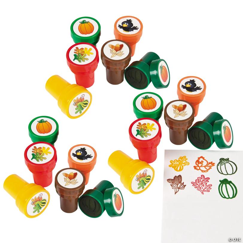 Bulk Pumpkin &amp; Seasonal Icon Fall-Themed Stampers - 72 pc Image