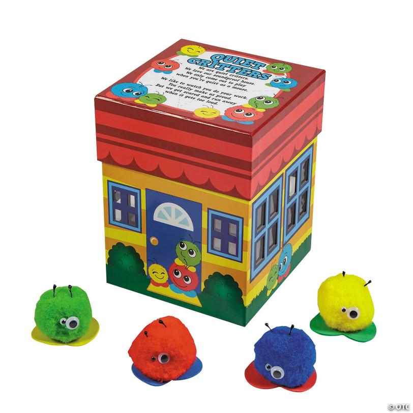 Assorted Bright Colors Pom-Pom Quiet Critters Set - 36 pc Image