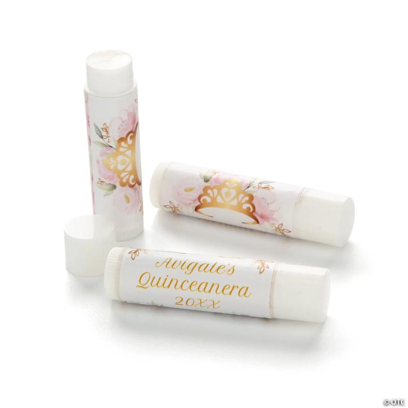 Personalized Quincea&amp;#241;era Lip Balm Covers - 12 Pc. Image