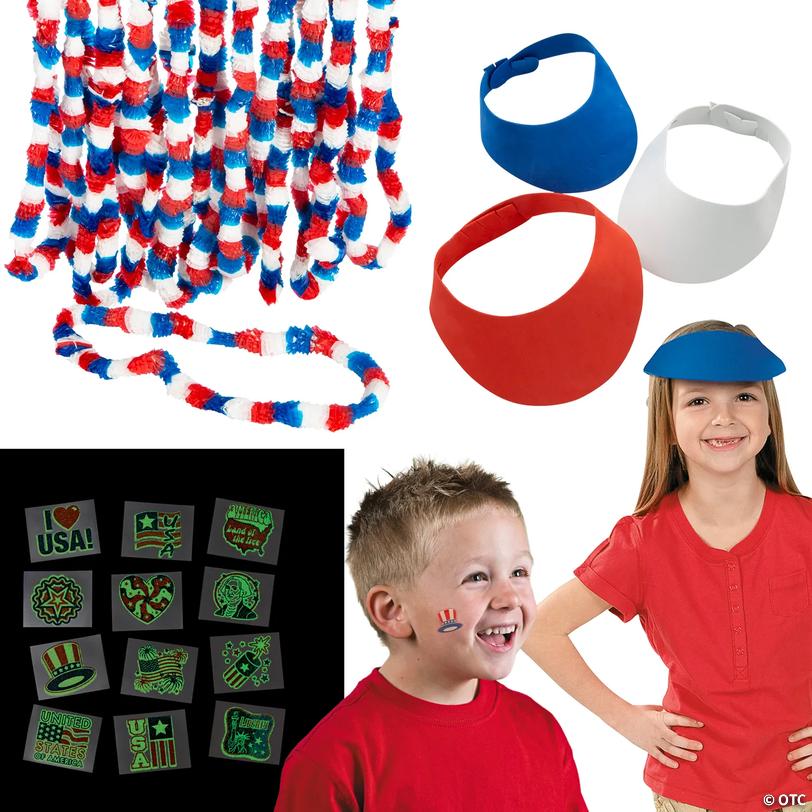 Bulk 96 Pc. Value Patriotic Parade Wearables Kit