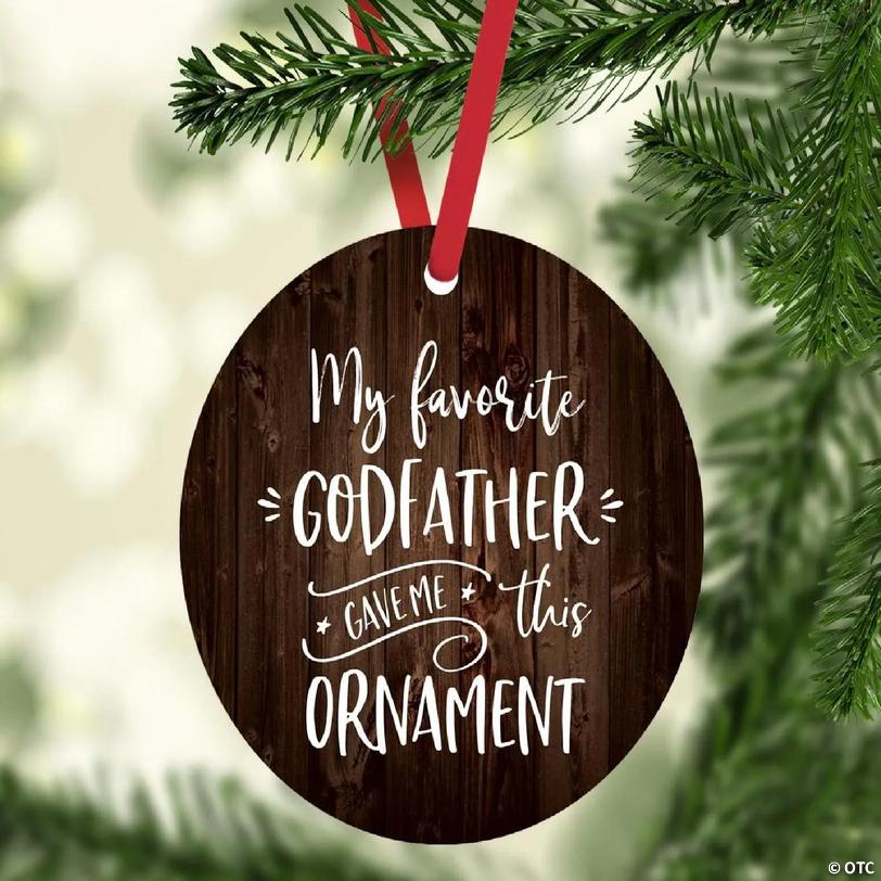 MDF Rustic Ornament Favorite Godfather | Oriental Trading