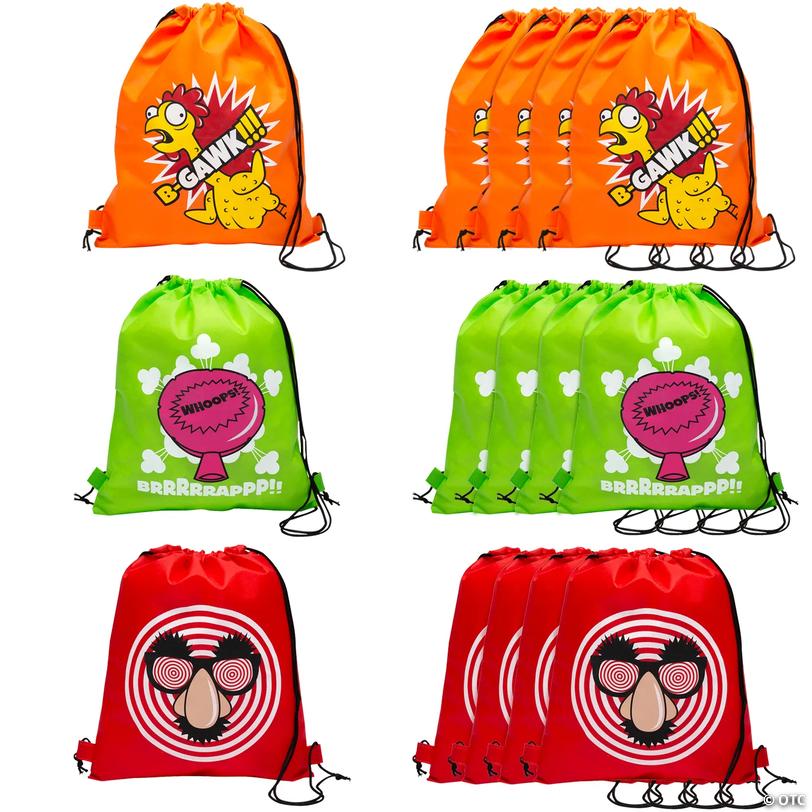 12" x 15" Medium Classic Gags Nonwoven Drawstring Backpacks Image
