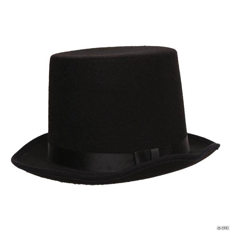 Adult Black Top Hat - Black Image