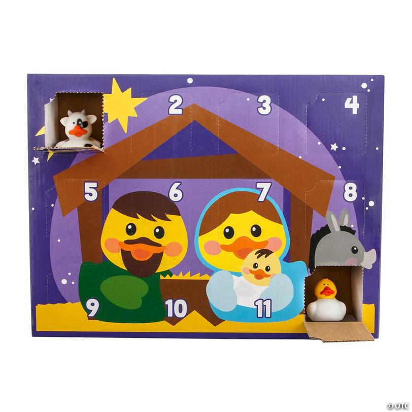 Nativity Rubber Ducks Religious Advent Calendar Set - 12 pc Image