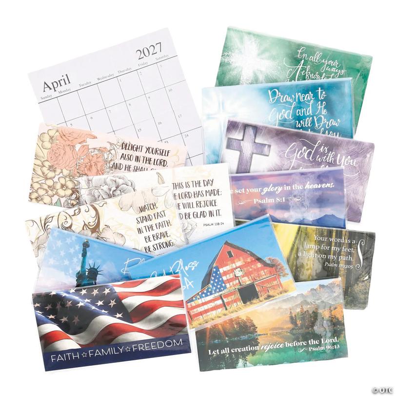 6 1/2" x 3 1/2" 2026 - 2027 Bulk 48 Pc. Religious Pocket Planner Calendars Assortment Image