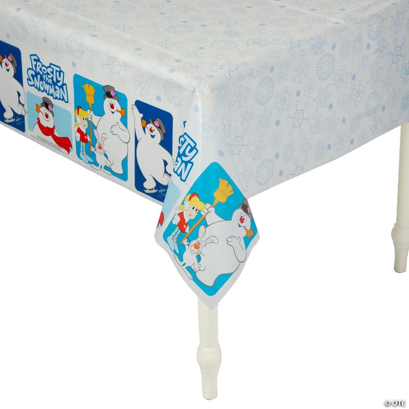 Frosty the Snowman&amp;#8482; Snowflake Plastic Disposable Tablecloth - 54" x 108" Image