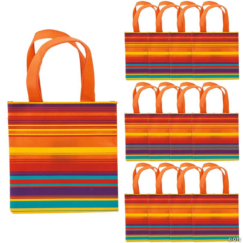6" x 6" Mini Fiesta Nonwoven Tote Bags - 12 Pc. Image