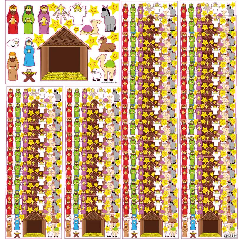 Bulk Make-a-Nativity-Scene Religious Sticker Sheets - 48 pc Image