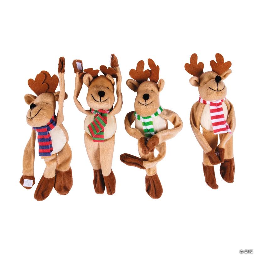 11 1/2" Bulk 72 Pc. Classic Long Arm Stuffed Reindeer with Scarves Image