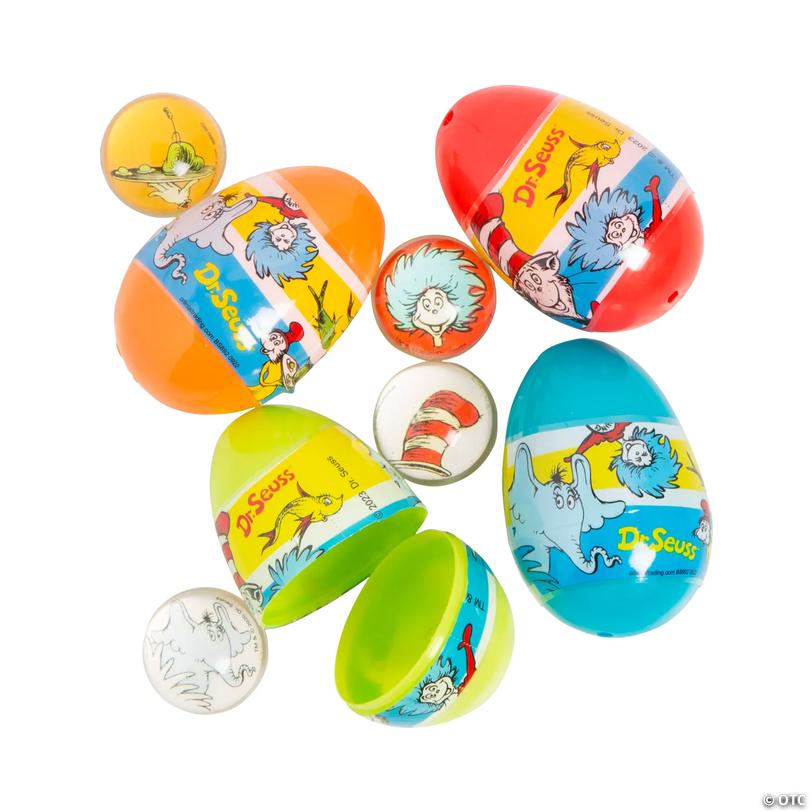 3" Dr. Seuss&amp;#8482; Bouncy Ball-Filled Plastic Easter Eggs - 24 Pc. Image