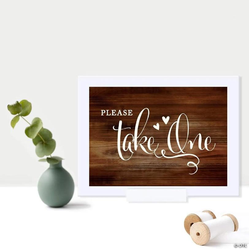 Rustic Wood Print Please Take One 5x7 | Oriental Trading