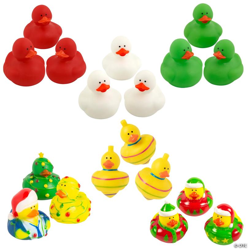2" &amp;#8211; 2 1/4" Bulk 72 Pc. Christmas Rubber Duck Assortment Image